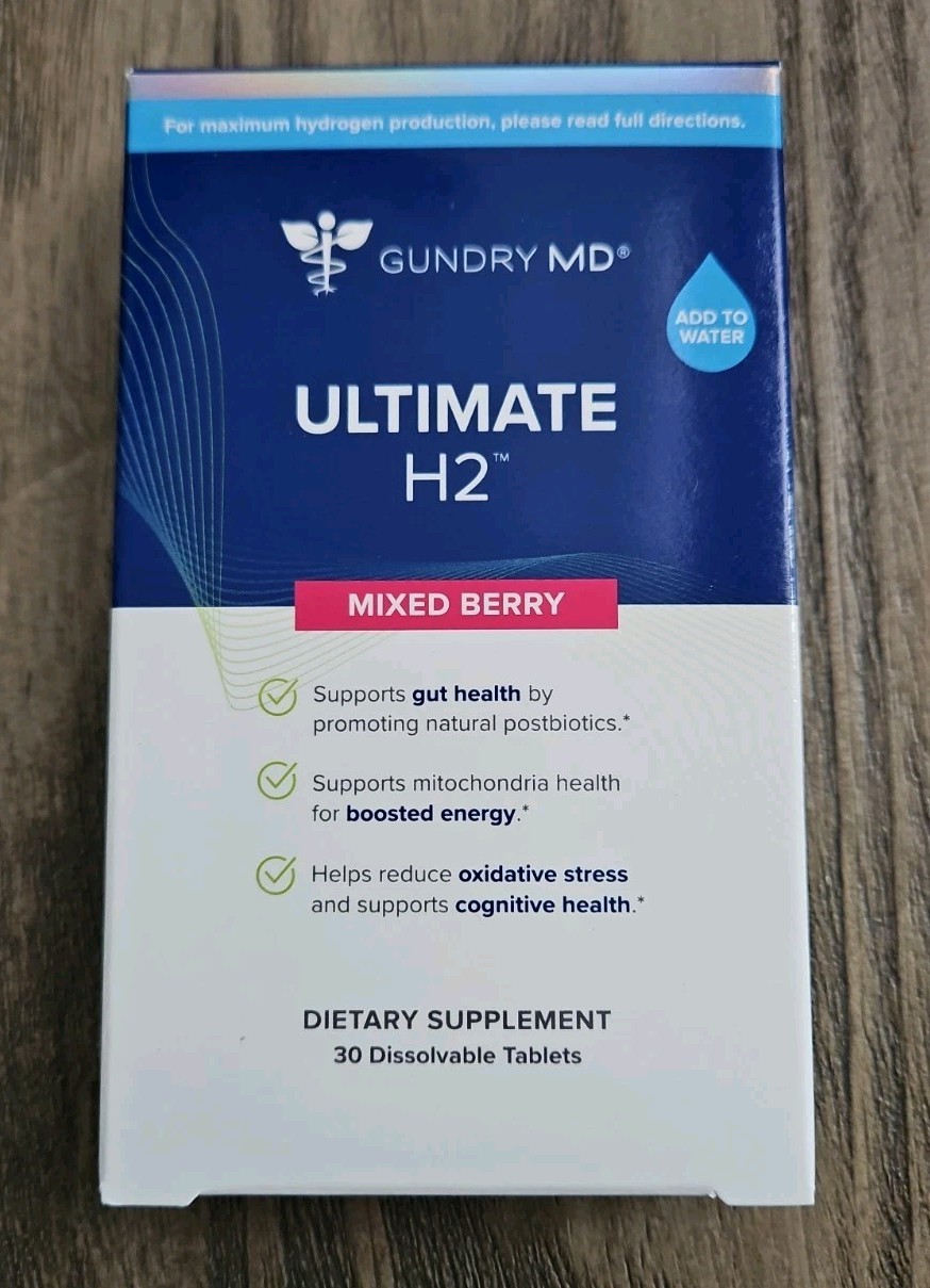 Authentic Gundry MD Ultimate H2 30 Dissolvable Tablets B12 & Magnesium Exp 1/29