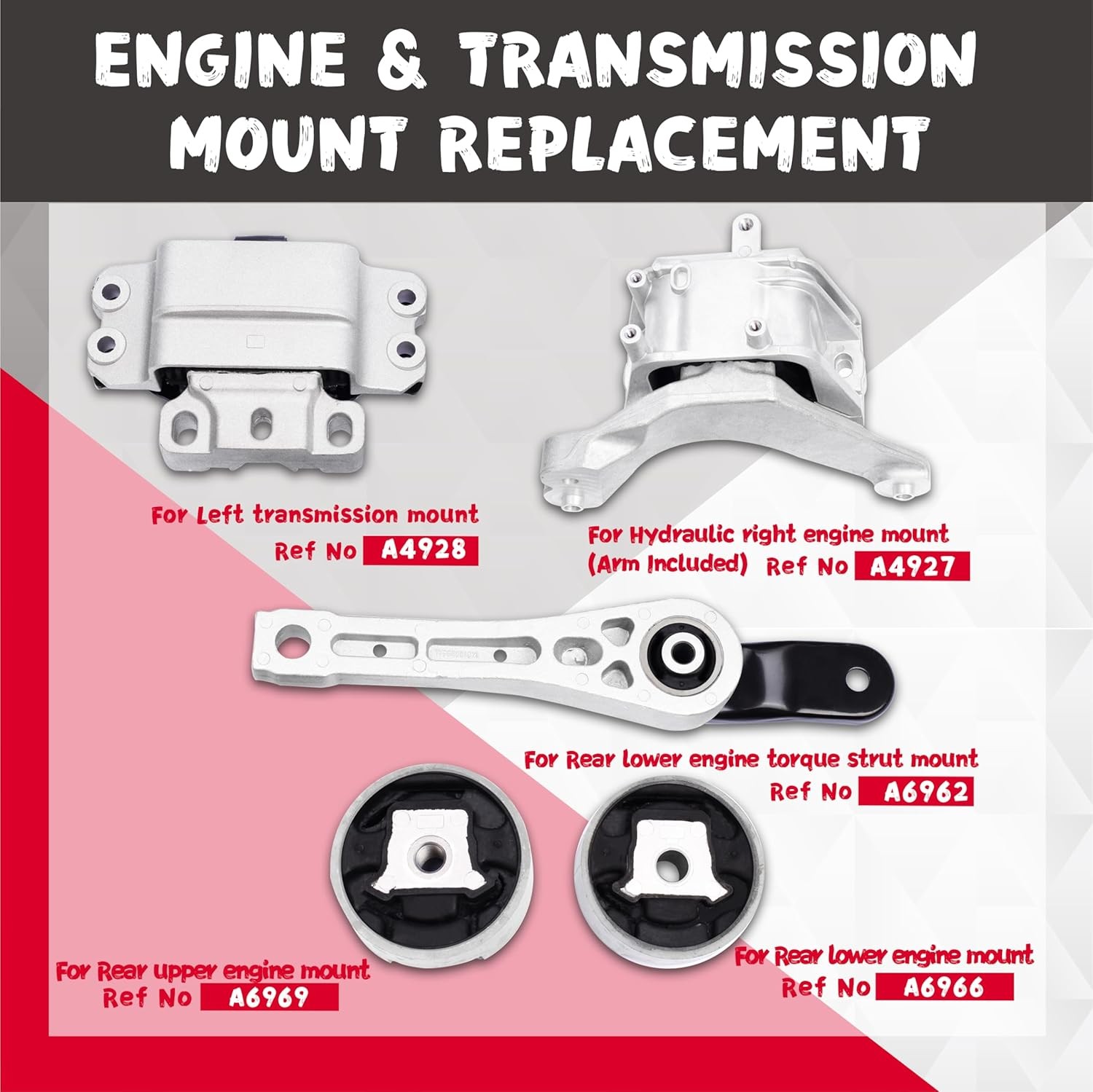 Engine Mount Kit 5pc Compatible VW Jetta Rabbit 2.5L