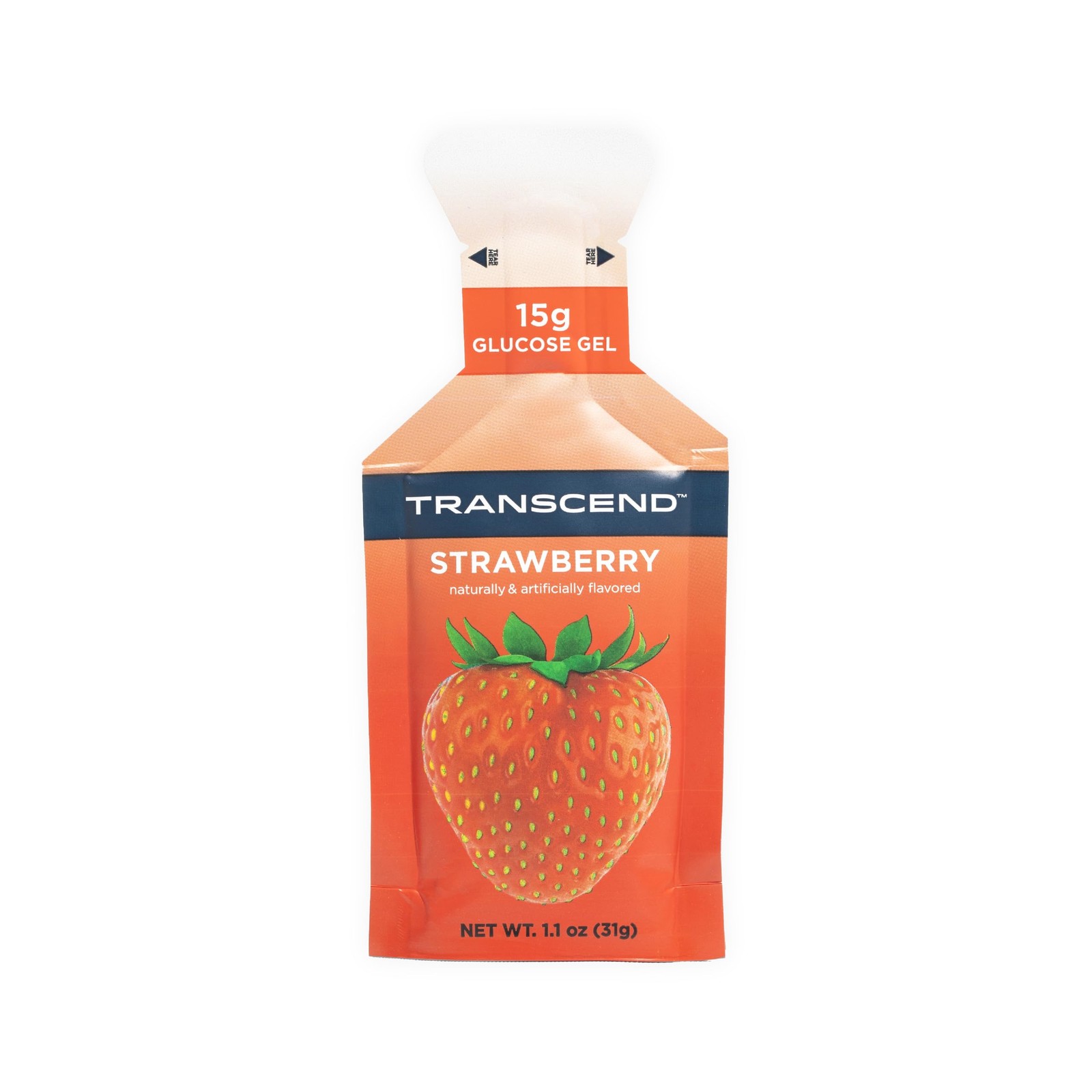 Transcend Foods Strawberry Gel (1.1 oz, 1.1 Fl Oz (Pack of 10),