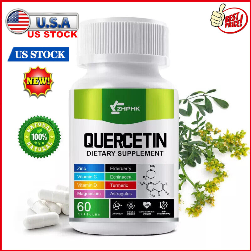 Quercetin 1000 mg with Bromelain & Zinc – Natural Immune Support Supplement 60pc