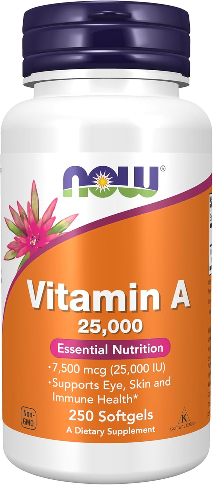 Supplements, Vitamin a (Fish Liver Oil) 25,000 IU, Essential Nutrition, 250 S…