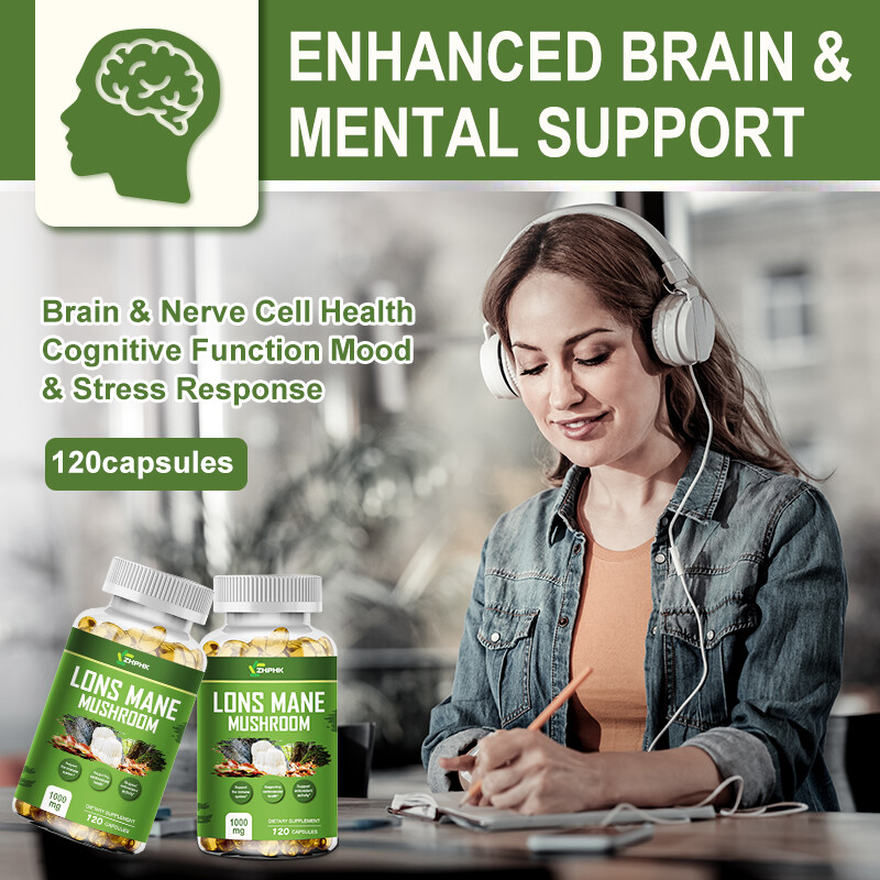 Organic Lion’s Mane Mushroom Supplement (1850 mg) – MEMORY, FOCUS, STRESS AID