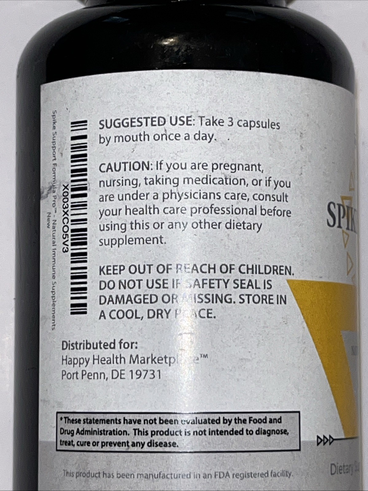 Spike Support Formula Pro Natural Immune Support 90 Caps Exp: 05/26