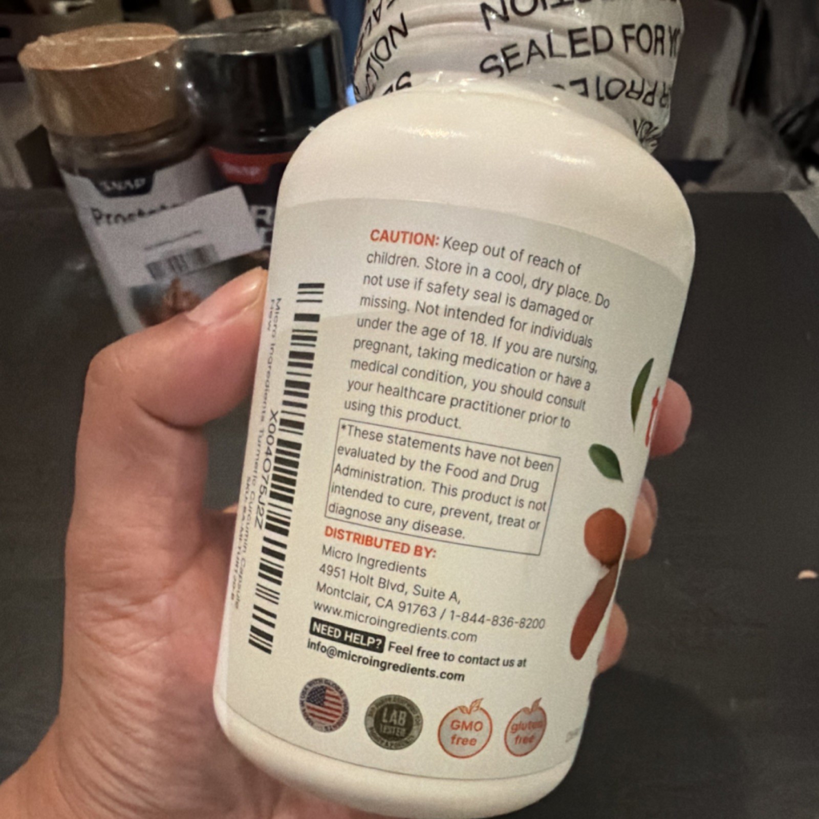 Microingredients Turmeric Curcumin 1000mg 120 Caps w/ Black Pepper Ginger