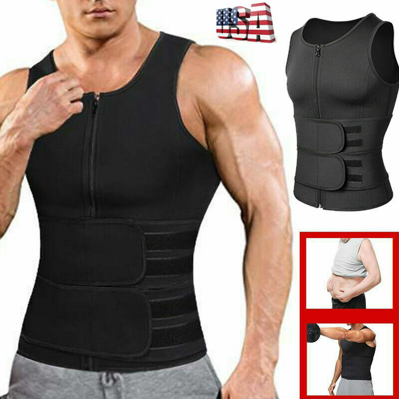 2022 New Men’s Compression T-Shirt Waist Trainer Body Shaper Fat Burn Sauna Suit