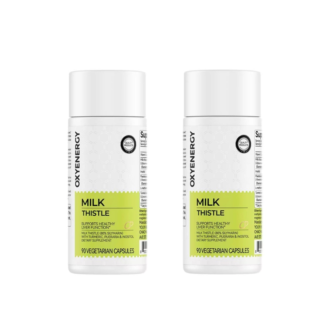 2 BOTTLES—Milk Thistle Liver Detox Supplement – 300mg Silymarin – OXYENERGY✅