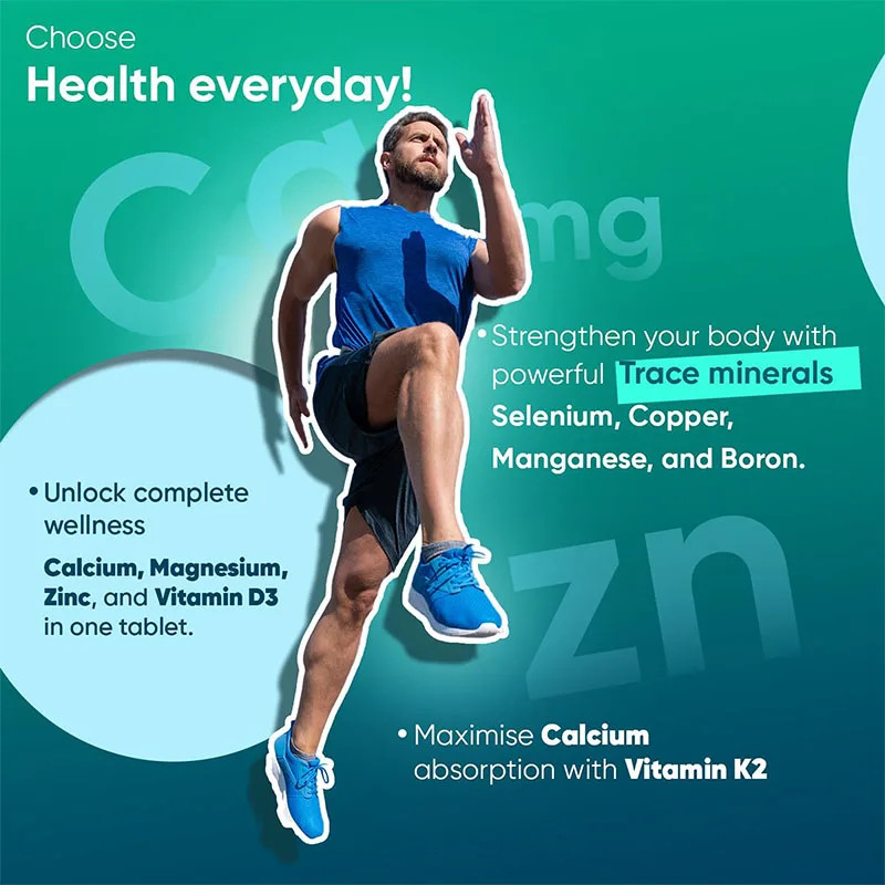 Calcium, Magnesium,Zinc and Vitamin D 120pcs,Strengthen Bones,Teeth,Heart,Nerves