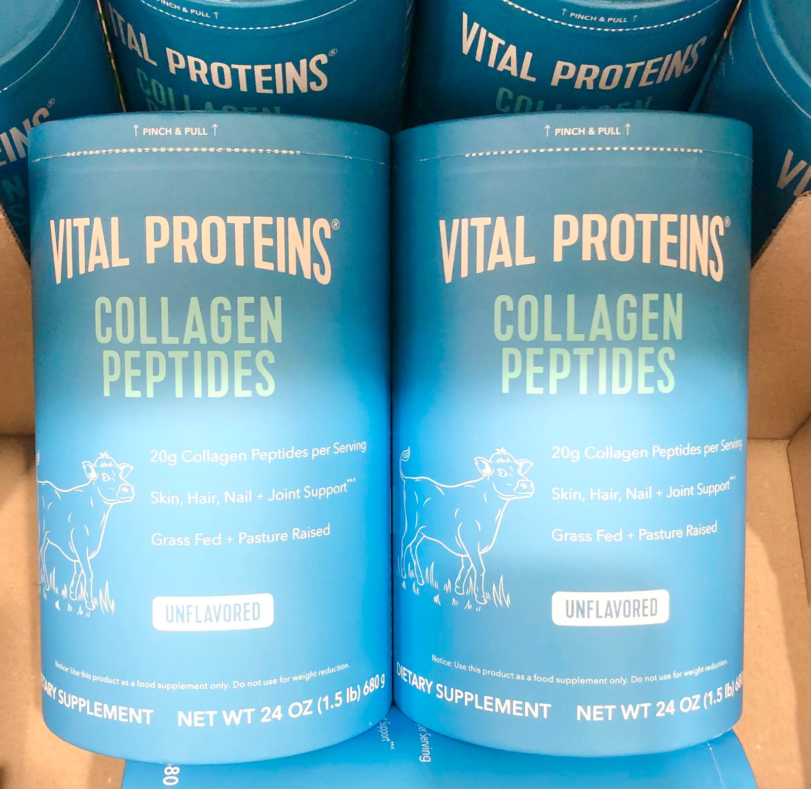 Vital Proteins Collagen Peptides Unflavored 24oz, 2-Pack, Total 48oz (2 x 24oz)