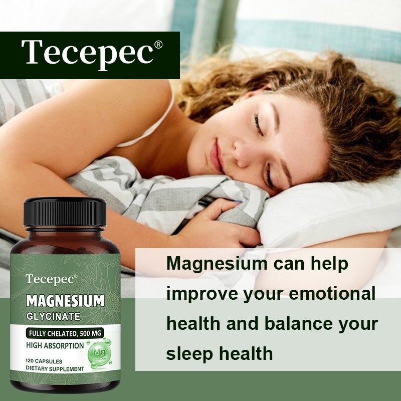 Magnesium Glycinate Supplement Support Bone Nervous System Health 120 Capsule