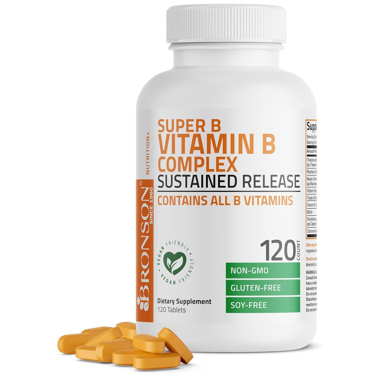 Bronson Super B Vitamin B Complex 60 Tablets – Energy Support