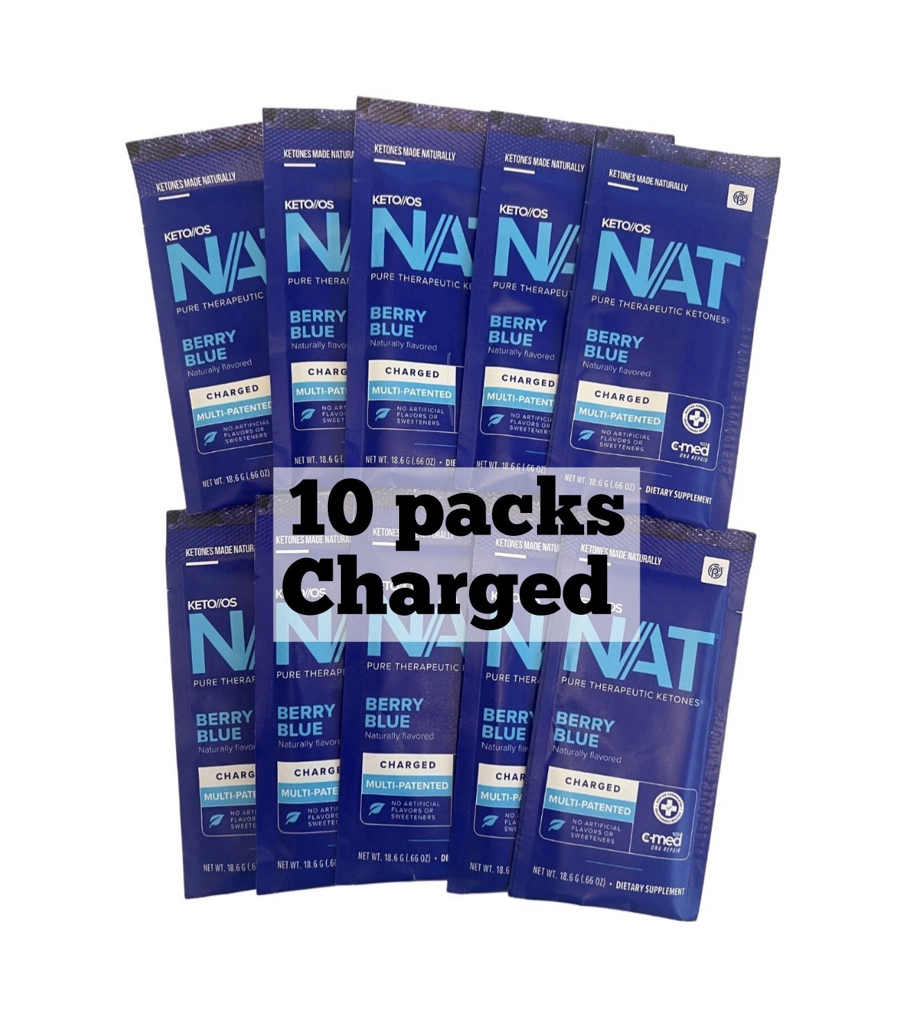 Prüvit Ketones NAT 10 Packets Charged BERRY BLUE / FREE SHIPPING