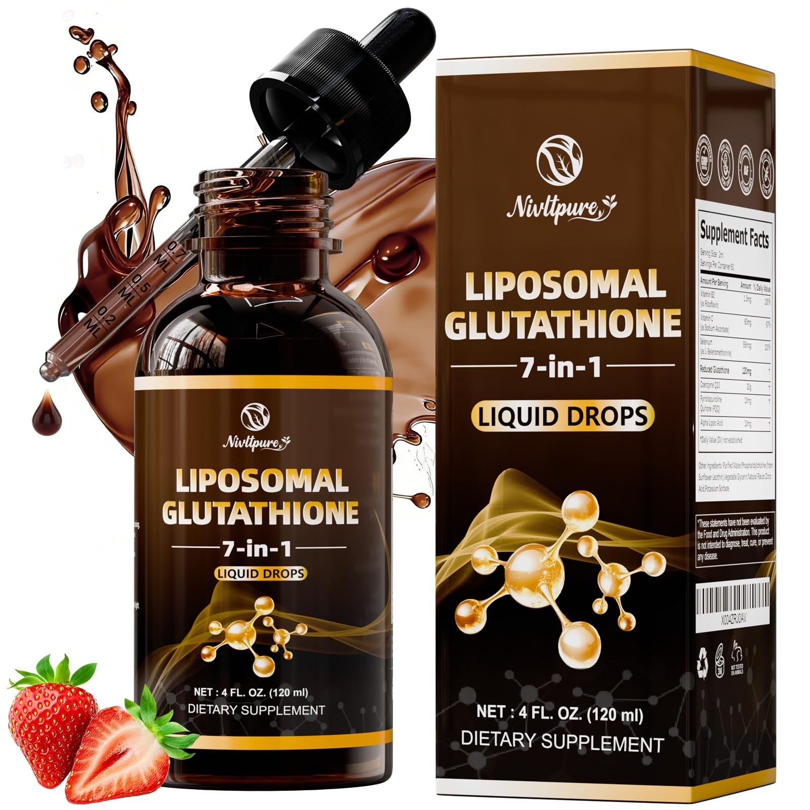 Liposomal Glutathione Liquid, 4 fl oz 4 Fl Oz (Pack of 1)