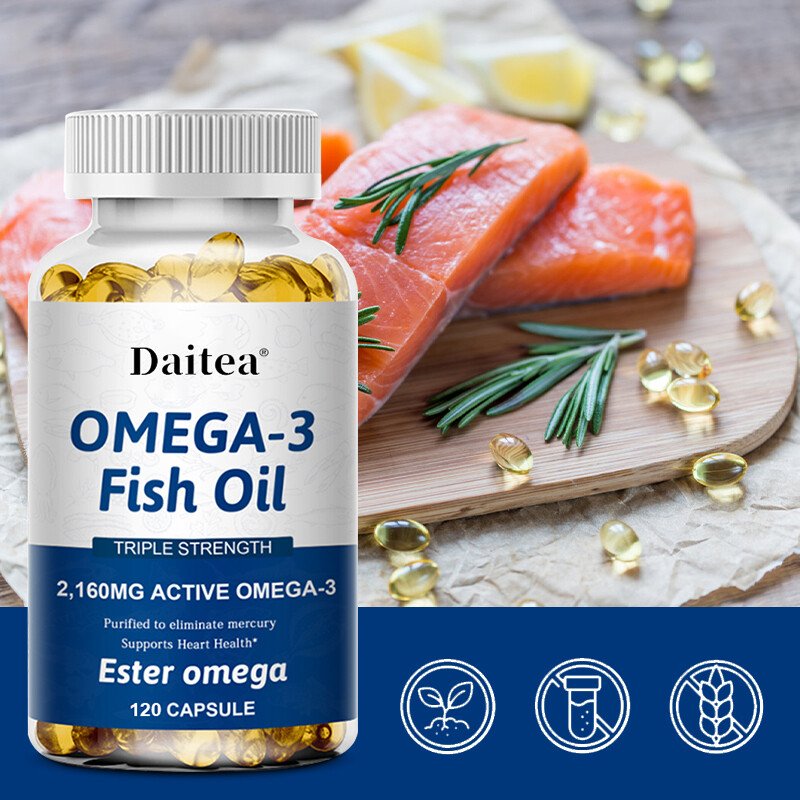 omega 3 fish oil capsules 3x strength 2160mg epa & dha, highest potency