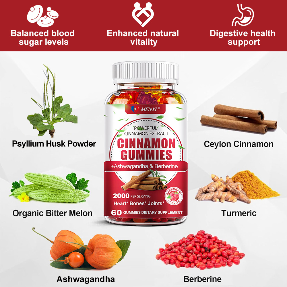 60PCS Cinnamon Blood Sugar Gummies- Glucose Balance & Metabolic Support Formula