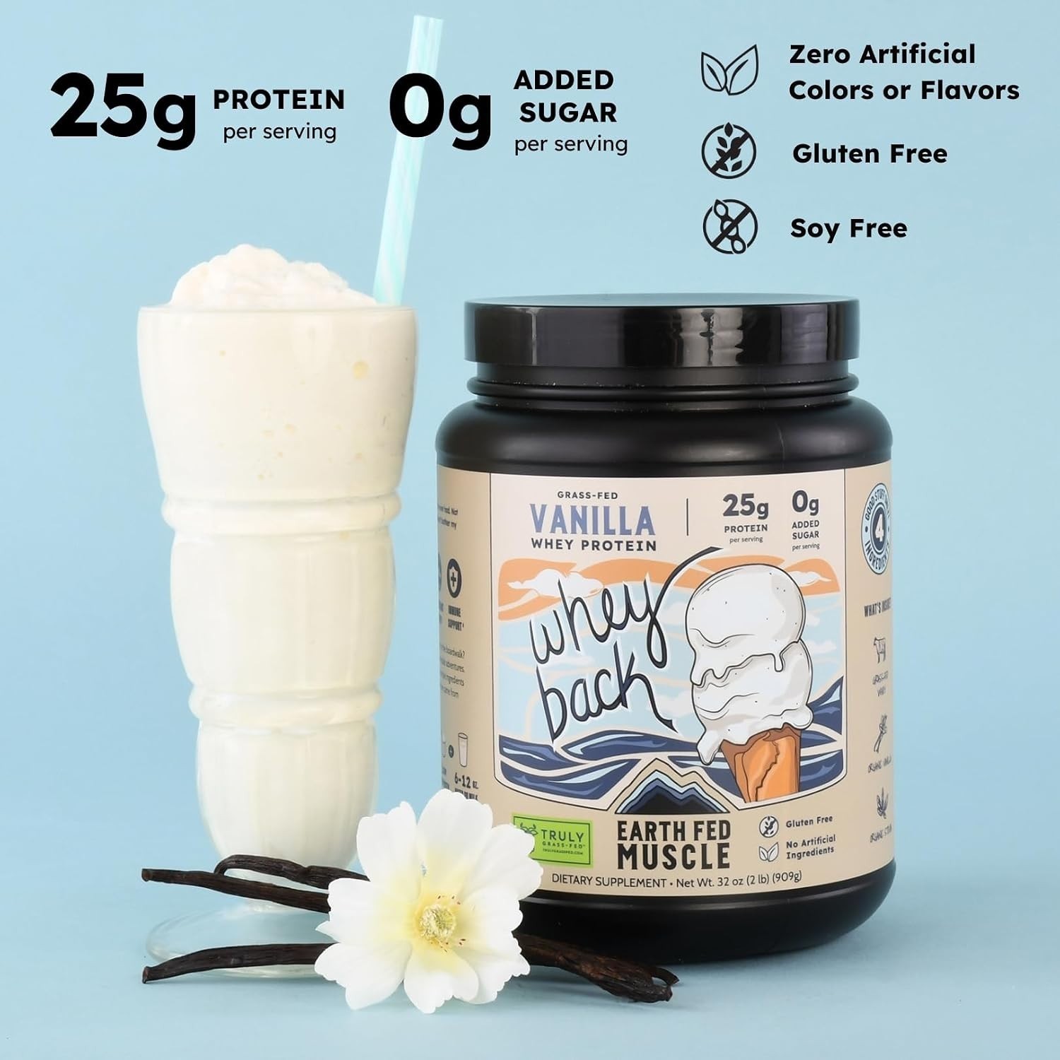 Earth Fed Muscle Whey Back Irish Grass Fed Whey Protein Isolate, ThirdParty C…