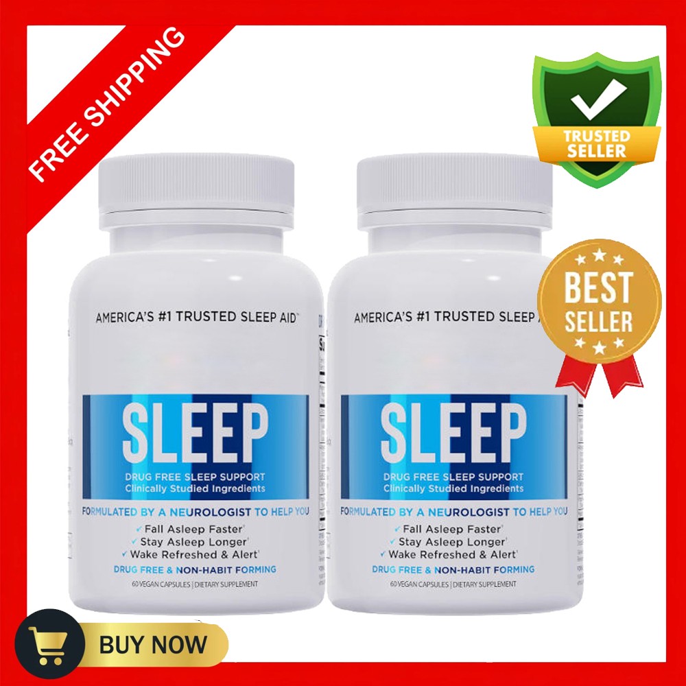 Sleep Aid 60 Capsules 2 Pack (2 Months Supply) Get the Best Sleep MADE IN USA