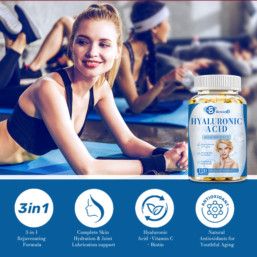 Hyaluronic Acid Anti Aging Hydrating Capsules Wrinkles Fine Lines Joint Health