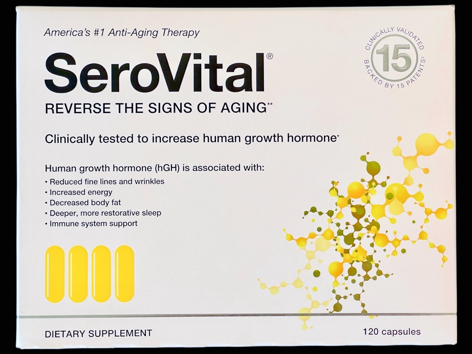 Serovital Dietary Supplement 120 Capsules Anti-Aging Therapy Sealed Box 10/2027