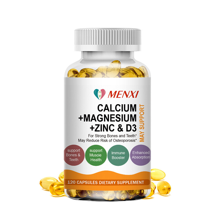60/120Pcs Calcium Magnesium Zinc & Vitamin D3 Capsule Bone Health Immune Support