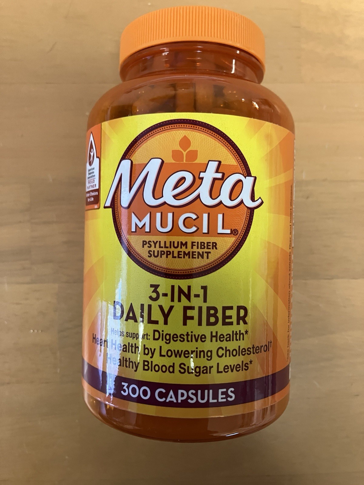 Metamucil Fiber 3-in-1 Psyllium Daily Fiber Supplement 300 Capsule *SHIPS FREE*