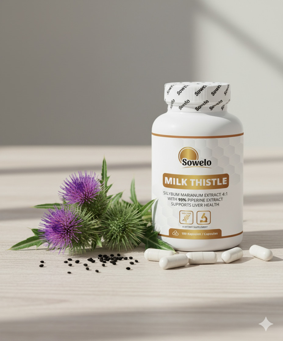 Milk Thistle Extract 500mg & Piperine – Vegan Capsules for Liver Support & Detox