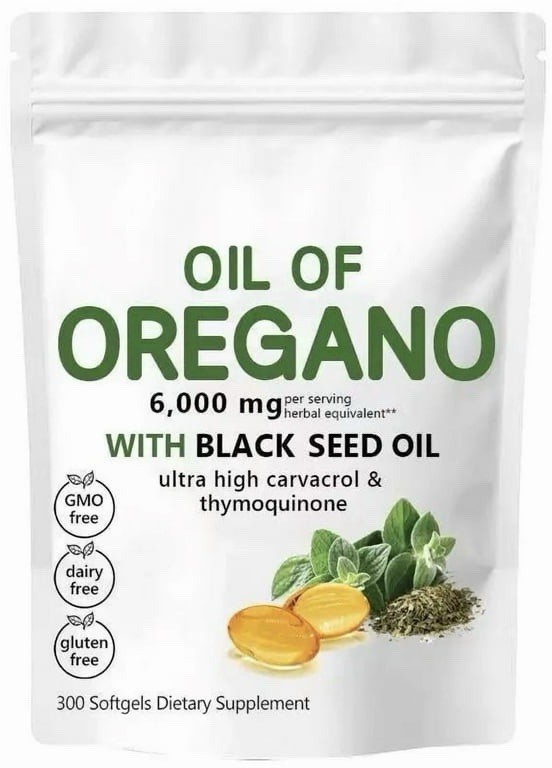 1/2 Oil Oil Unit Seed Black 60ct0 Softgels with Oregano of 6000mg