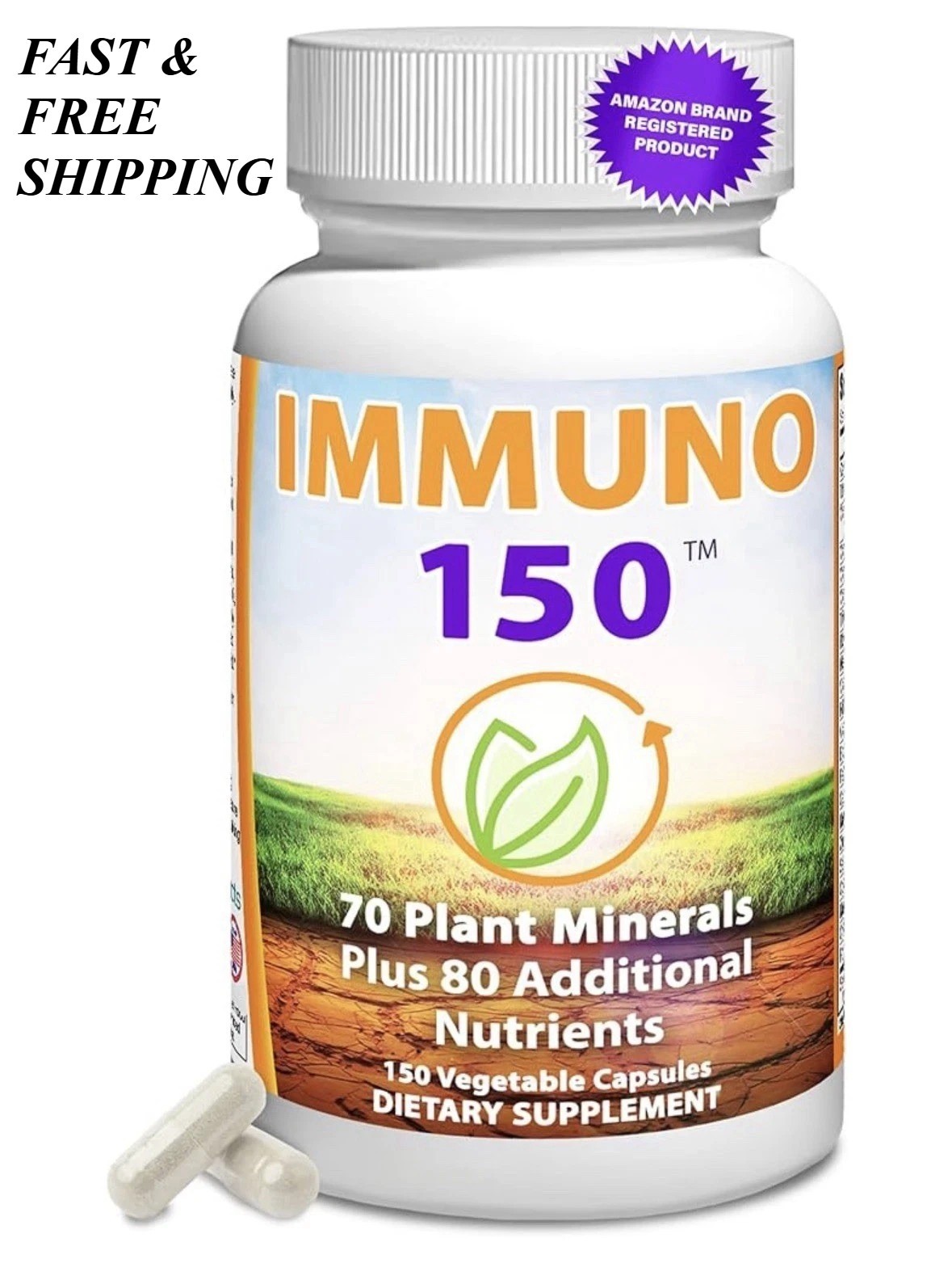 2 BOTTLES-Immuno 150 Immune Support Supplement –150 Veg Caps Vitamins & Minerals