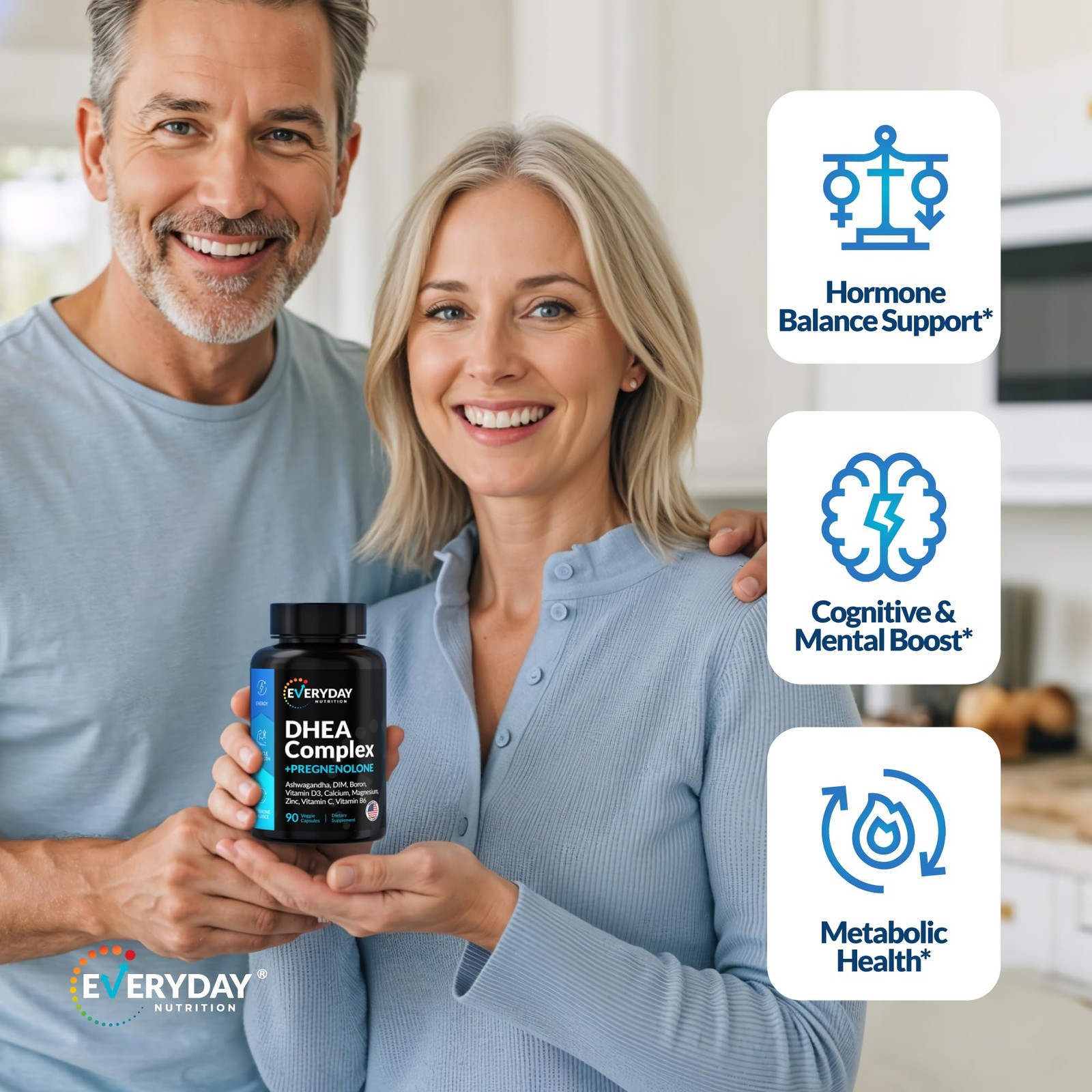 DHEA Micronized 200mg Complex with Pregnenolone 100mg 90 Count (Pack of 1)