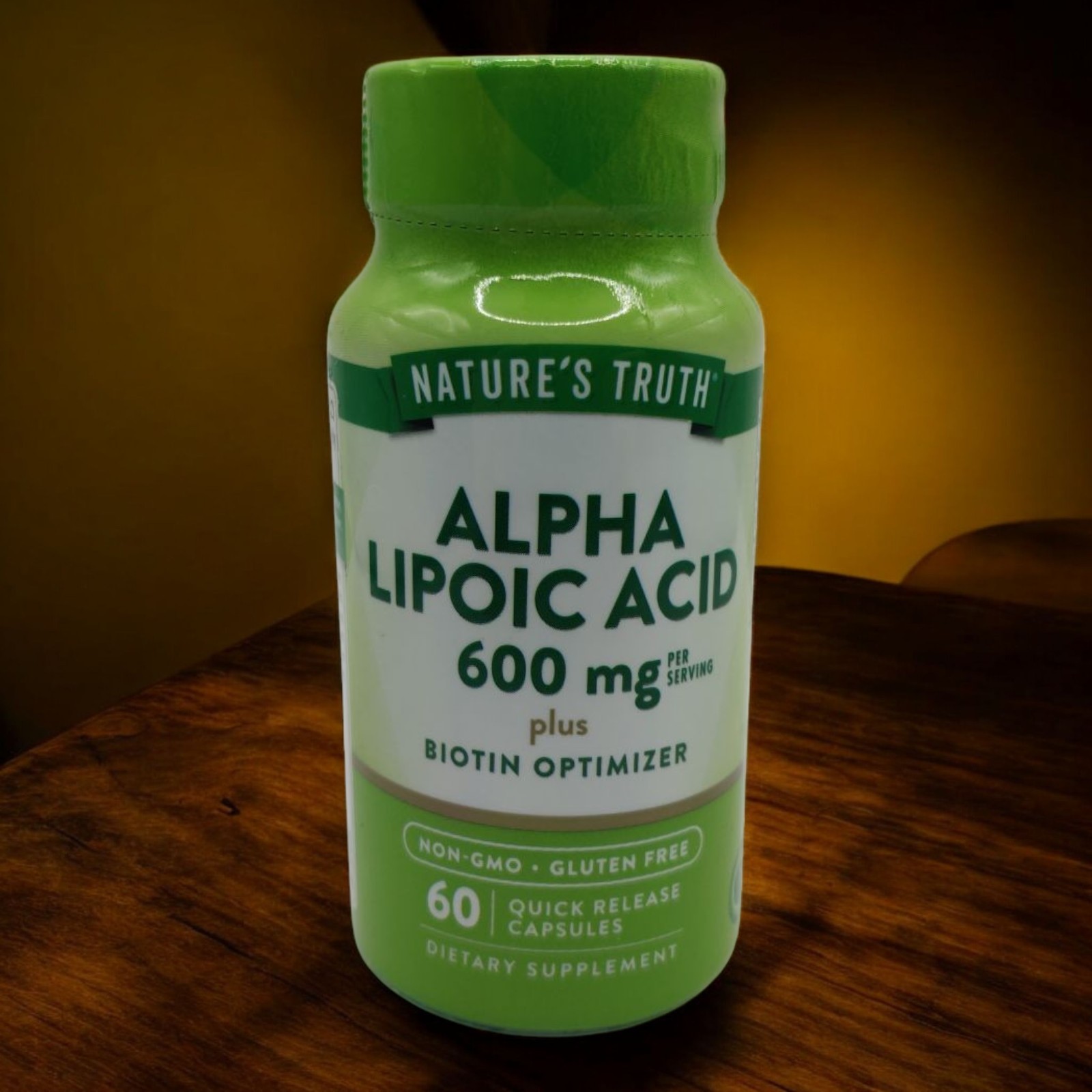 Natures Truth Alpha Lipoic Acid 600 mg 60 Capsules Biotin Optimizer EXP 8/2027