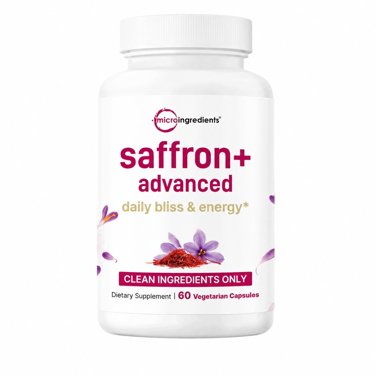 Advanced Saffron Extract Capsules w/Ashwagandha Turmeric Magnesium,60 Veg Caps