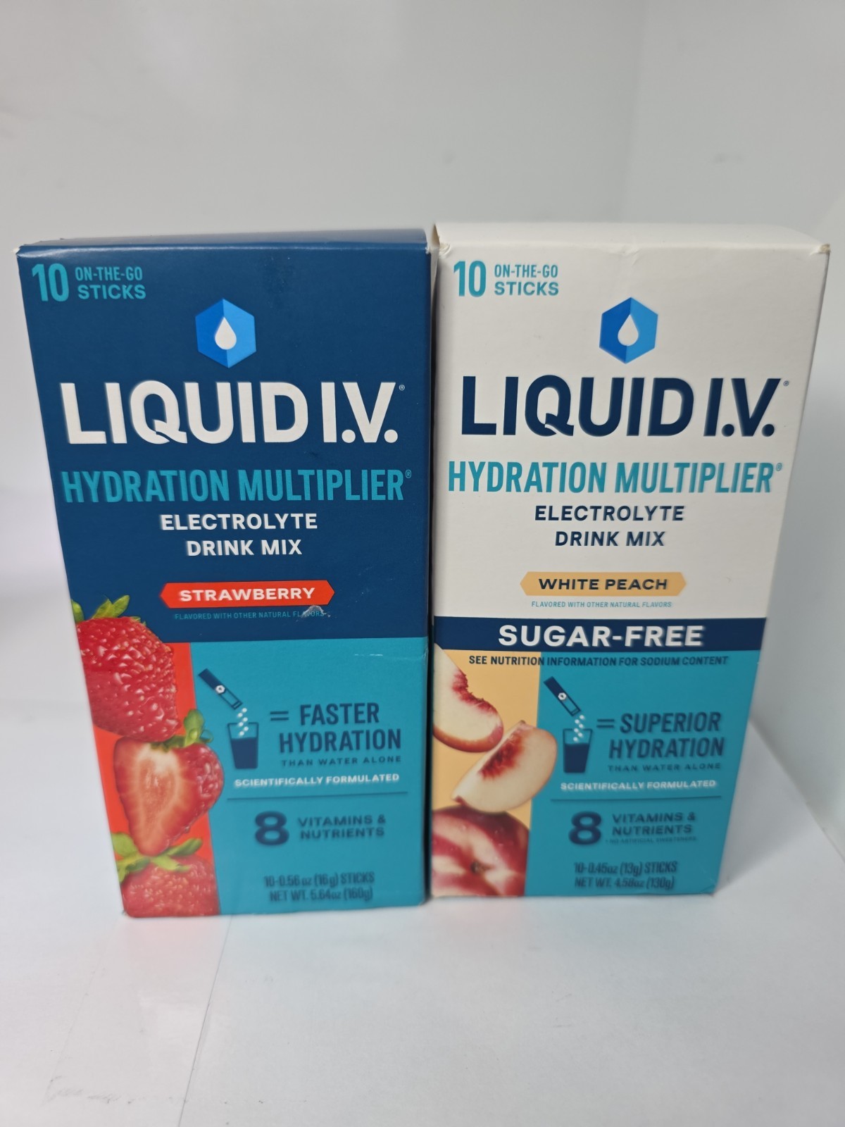 Liquid IV Hydration Multiplier 10 Sticks Drink Mix Strawberry/Peach.2Pk.Ex9/27.D