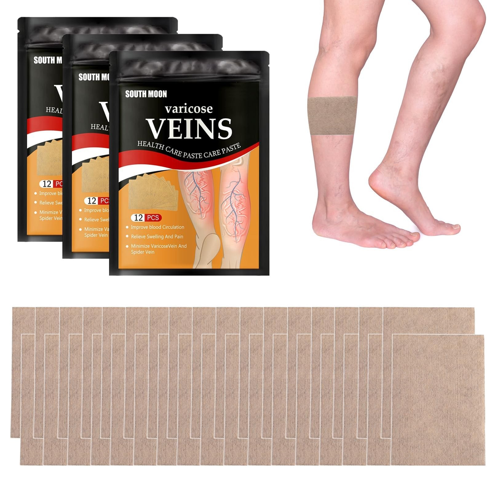 36PCS Varicose Veins Patch – Natural Relief Treatment for Legs, Spider