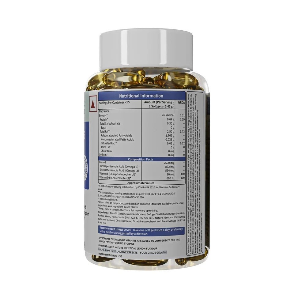 Deep Sea Omega 3 Fish Oil – Supplement Triple Strength 2500 Mg, No Fishy Burp a3