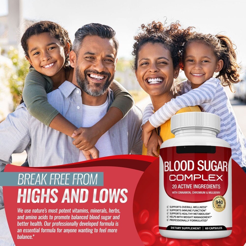 5/3bottles Sugar Blood Complex w/ Cinnamon, Chromium & Mulberry 60 Capsules