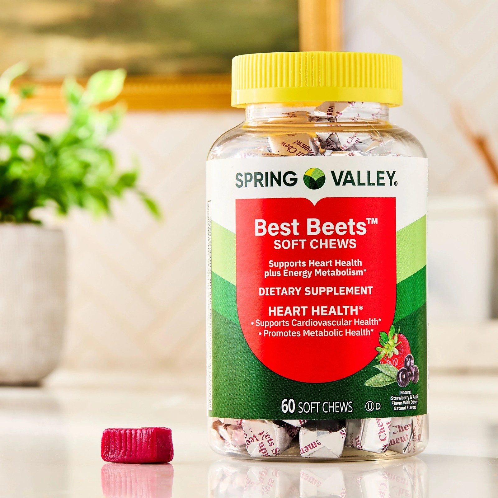 Spring Valley Best Beets Dietary Supplement Soft Chews for Heart Health 60 Count