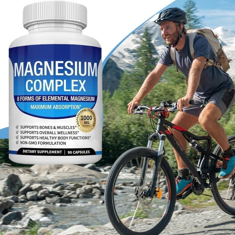 Magnesium Complex 8 Elemental Magnesium Supplement 1000mg Non-GMO 90 Capsules