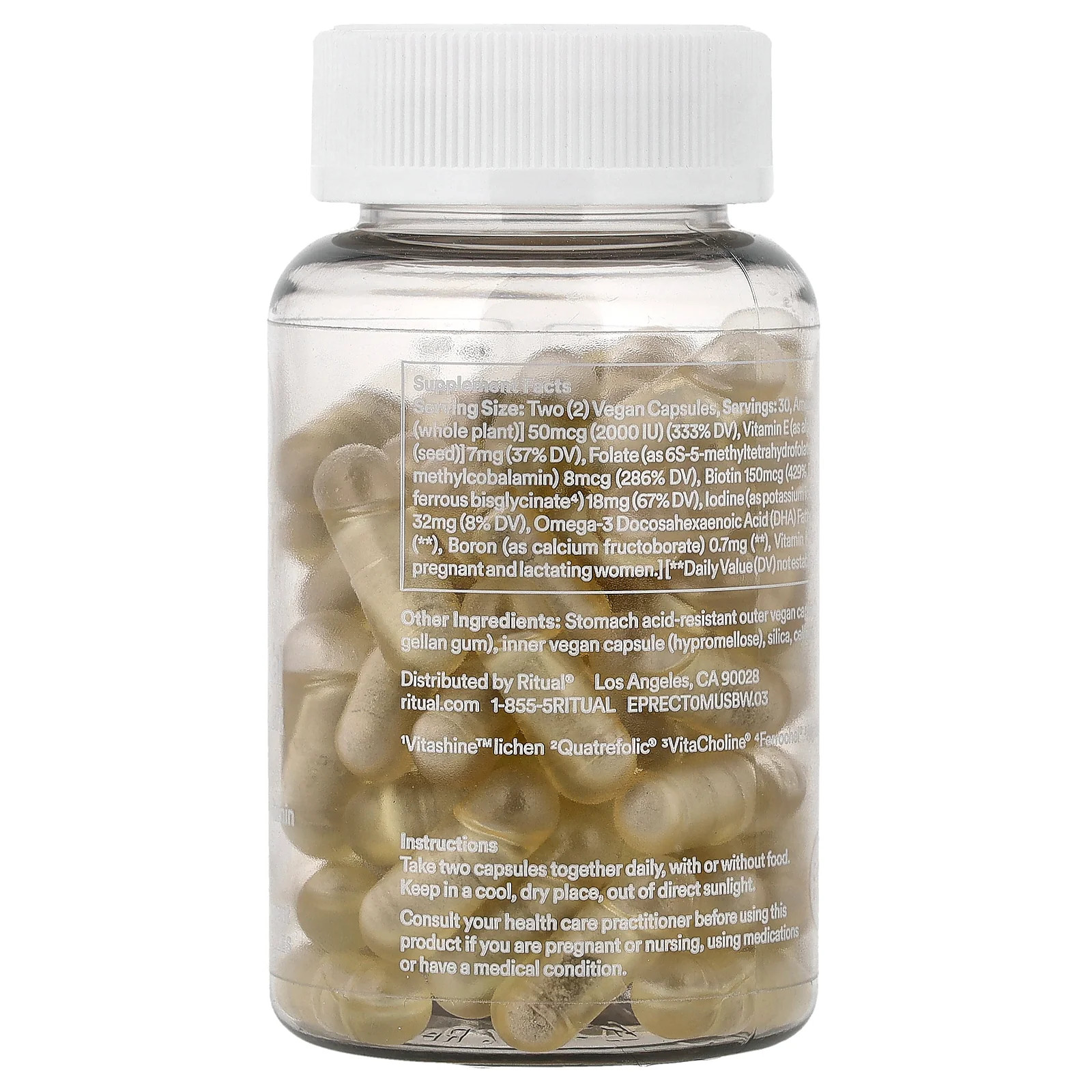 2 X Ritual, Essential for Women, Prenatal Multivitamin, Citrus, 60 Vegan Capsul
