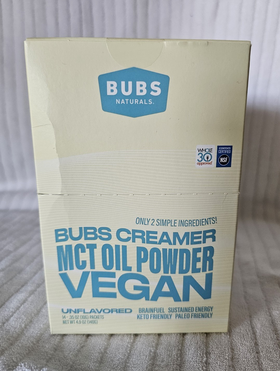 BUBS Naturals MCT Oil Powder Unflavored Vegan Keto 14 Packets 4.9oz