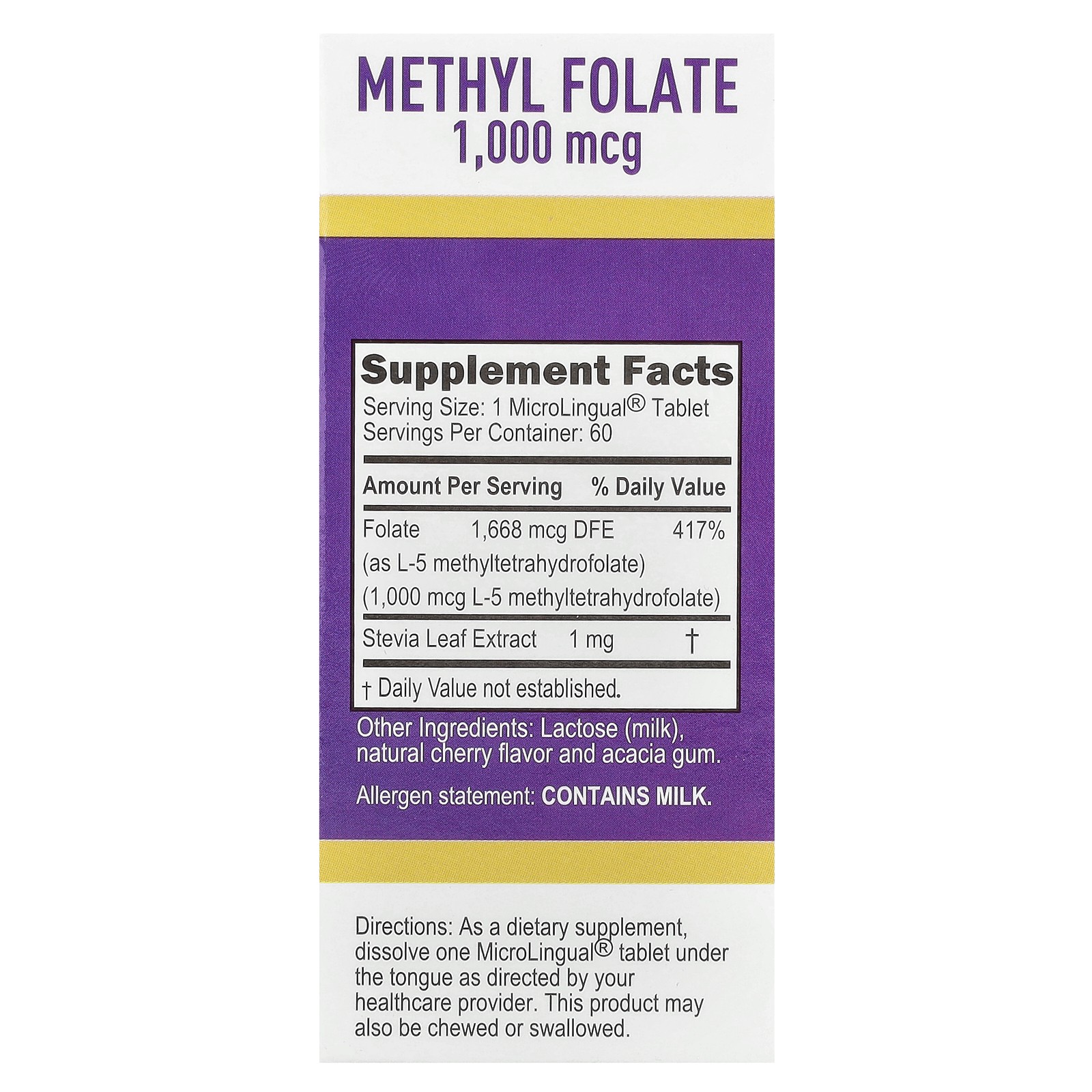 Methyl Folate, 1,000 mcg, 60 Instant Dissolve Tablets