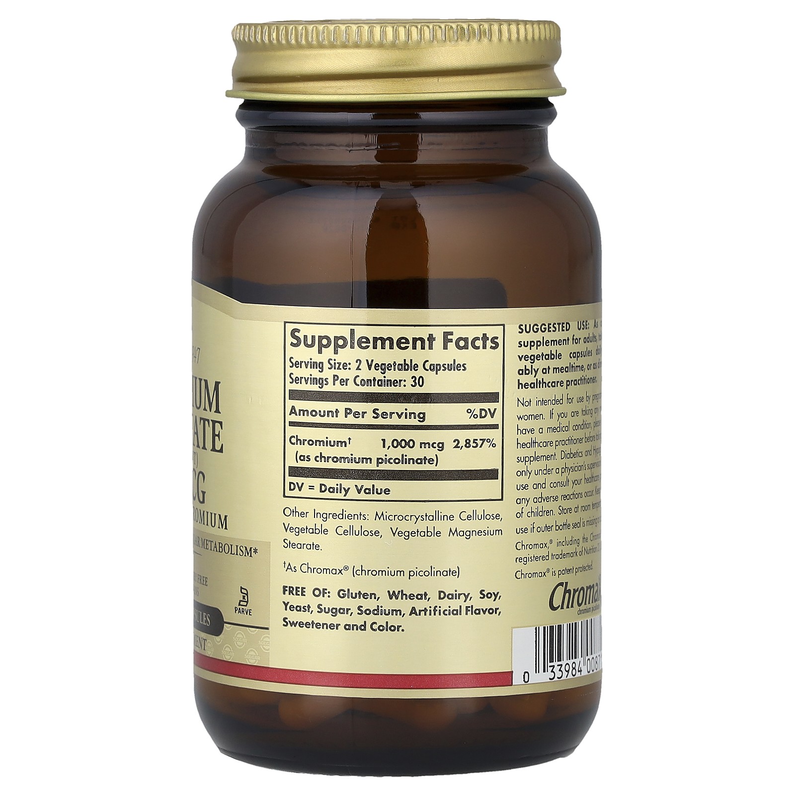Chromium Picolinate, 500 mcg, 60 Vegetable Capsules