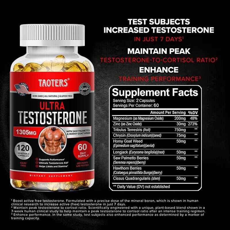 Testosteron Booster High Strength Caps, T Boost 120 Capsules Male Enhancement