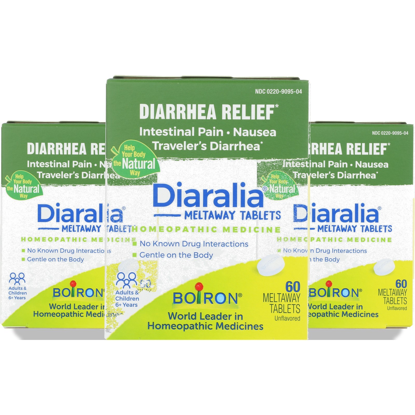 Boiron Diaralia Meltaway Tablets Homeopathic Medicine Diarrhea Relief 3 Pack