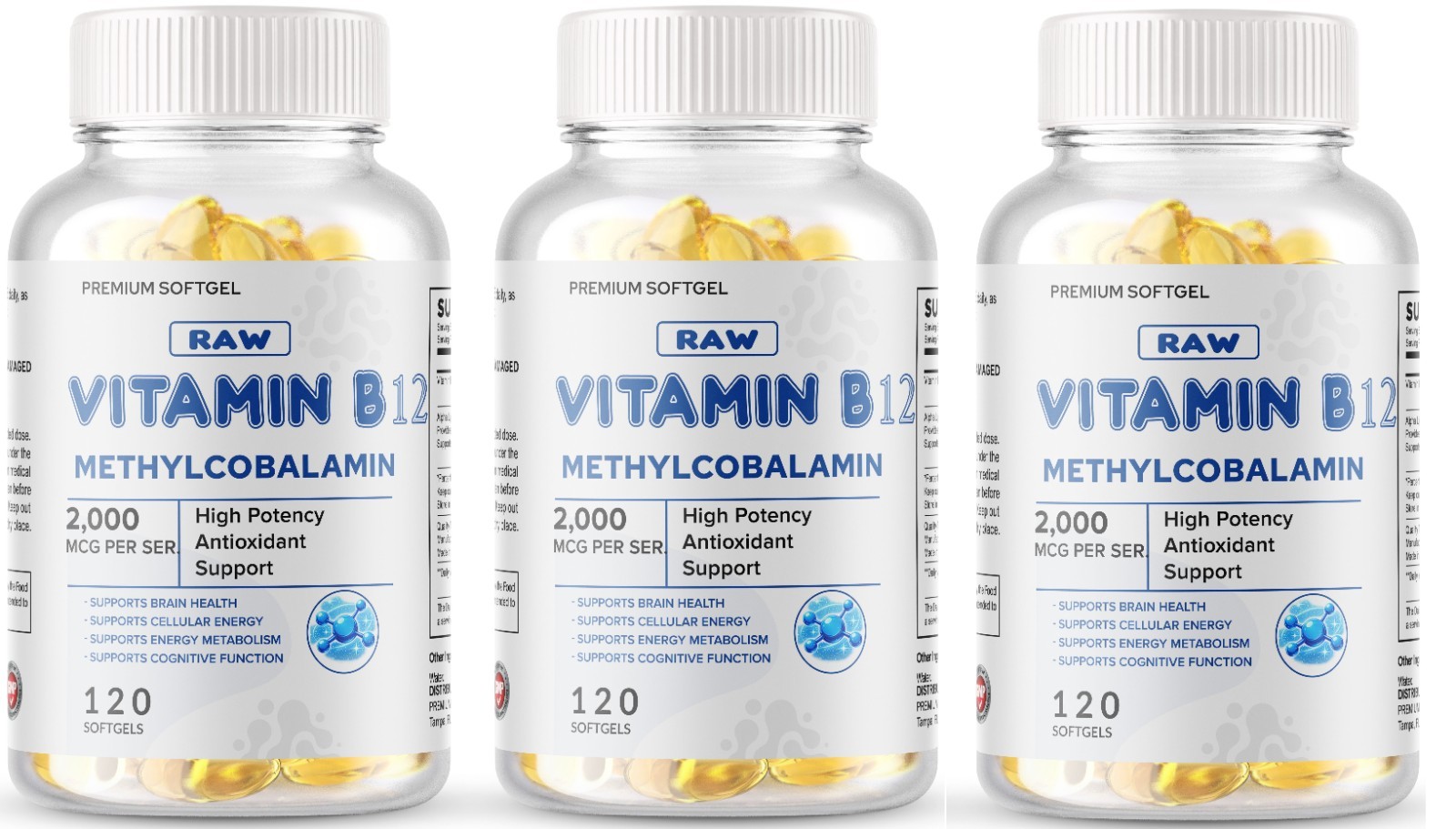 Vitamin B12 (Methylcobalamin) 2000mcg, 360 Softgels NON-GMO USA