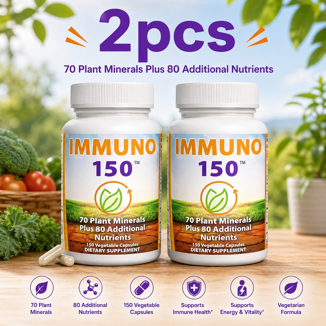 IMMUNO The Ultimate Multivitamin & Immune Support Supplement 300 Capsules