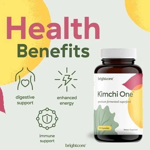 Brightcore Nutrition Kimchi Powder Capsules Probiotics Enzymes Antioxidant 90Cap