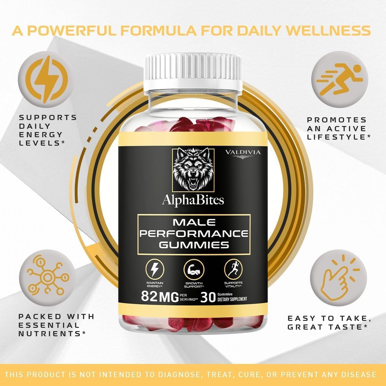 Alpha Bites Male Enhancement Gummies 30 Ct 2 Pack Fast Shipping