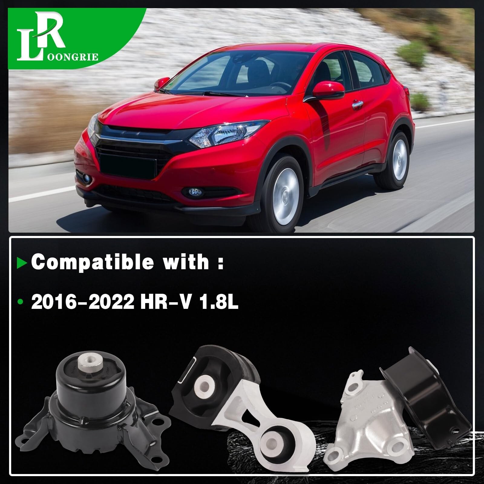 Engine Motor and Transmission Mount Kit Compatible with HR-V 2016-2022 1.8L A…