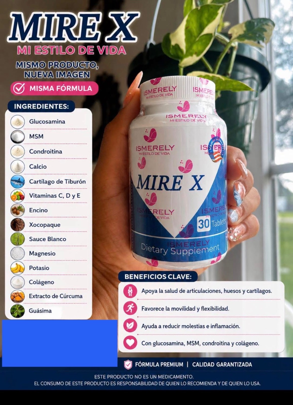 Ismerely Mire-X 30caps para dolor de articulaciones,ciatica, rodillas,cadera