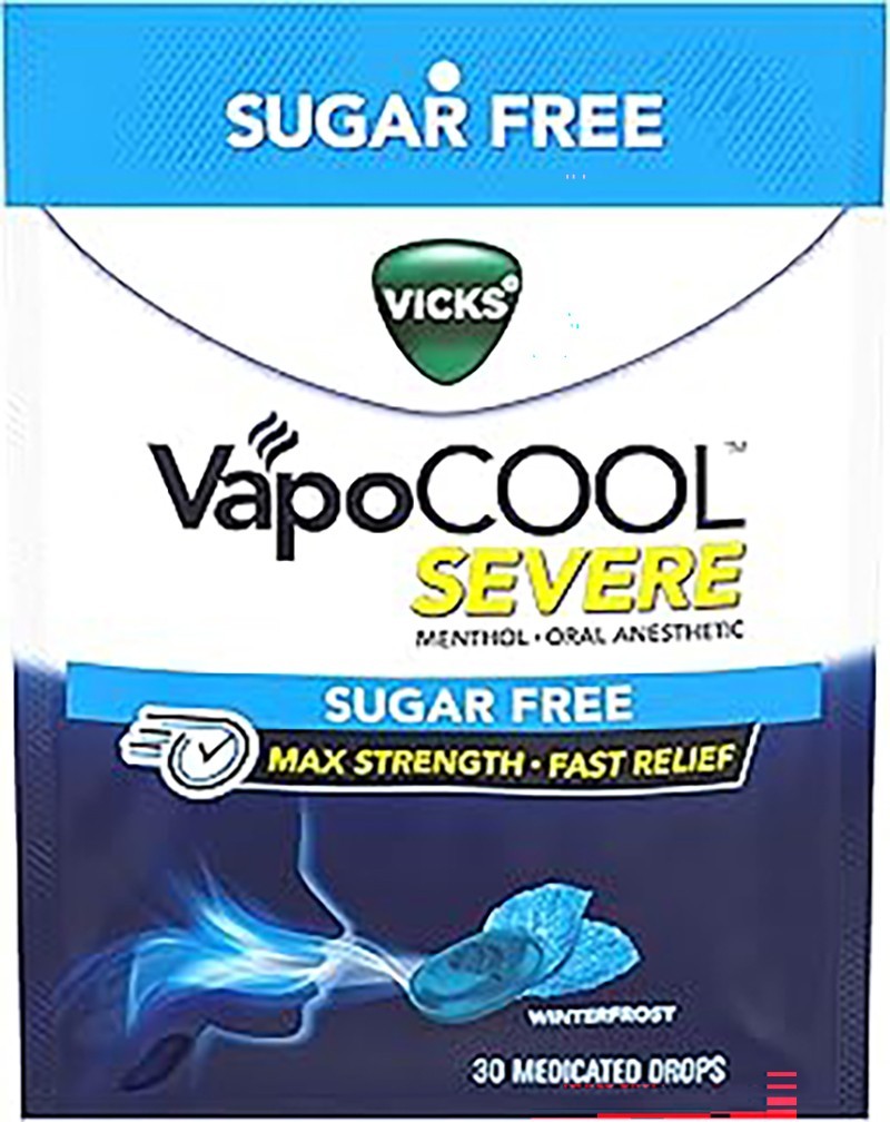 Vicks VapoCOOL Severe Sugar Free Cough Drops Exp 8/2027