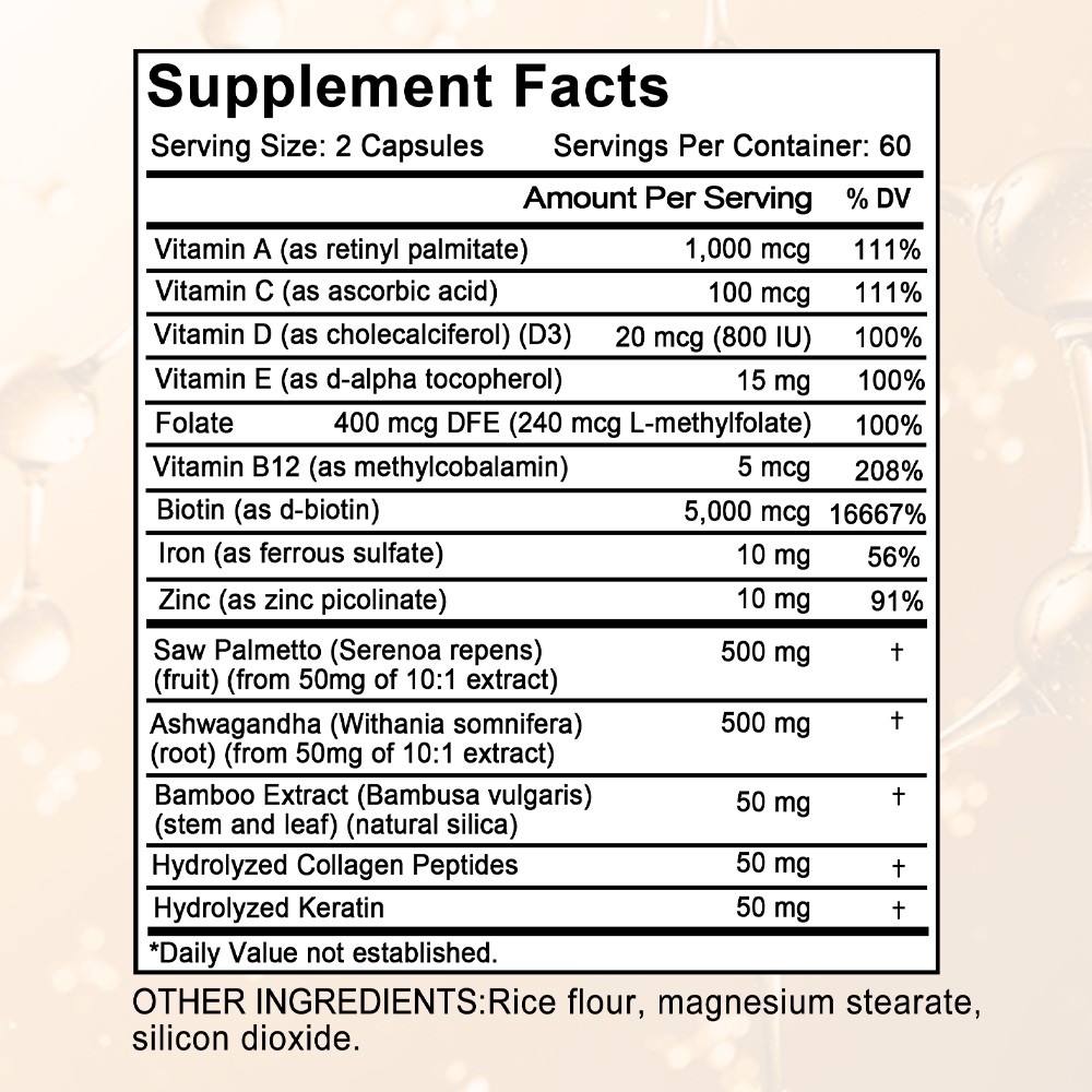HAIR Vitamins Complex Hair Growth & Health Support 30/60/120 Capsules